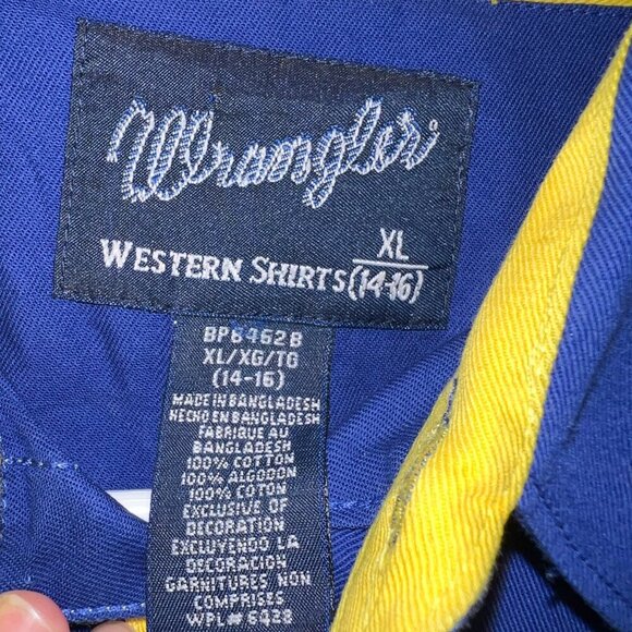 Boy's 90s/Y2K Vintage Wrangler Cowboy Western Embroidered Button Down Size XL - Picture 5 of 7